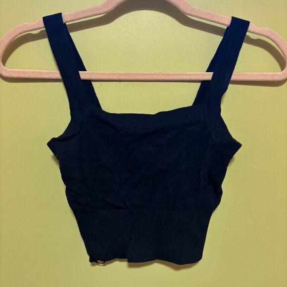 Garage Cropped Navy Tank - Picture 2 of 3